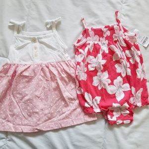 NWT Carter's dress and romper set for baby girl